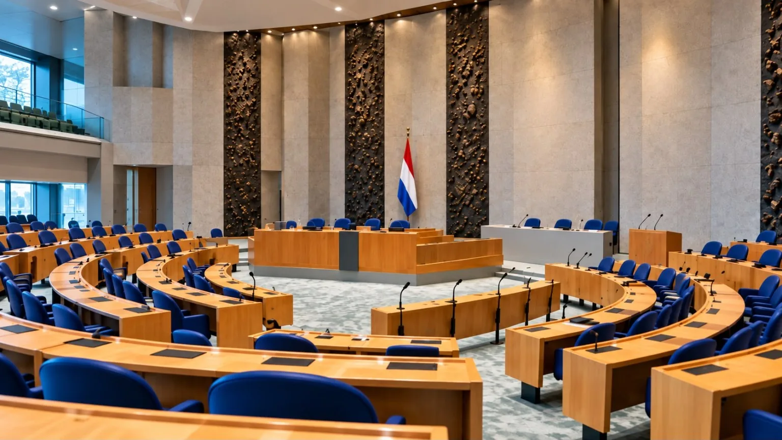 De plenaire zaal van de Tweede Kamer in Den Haag