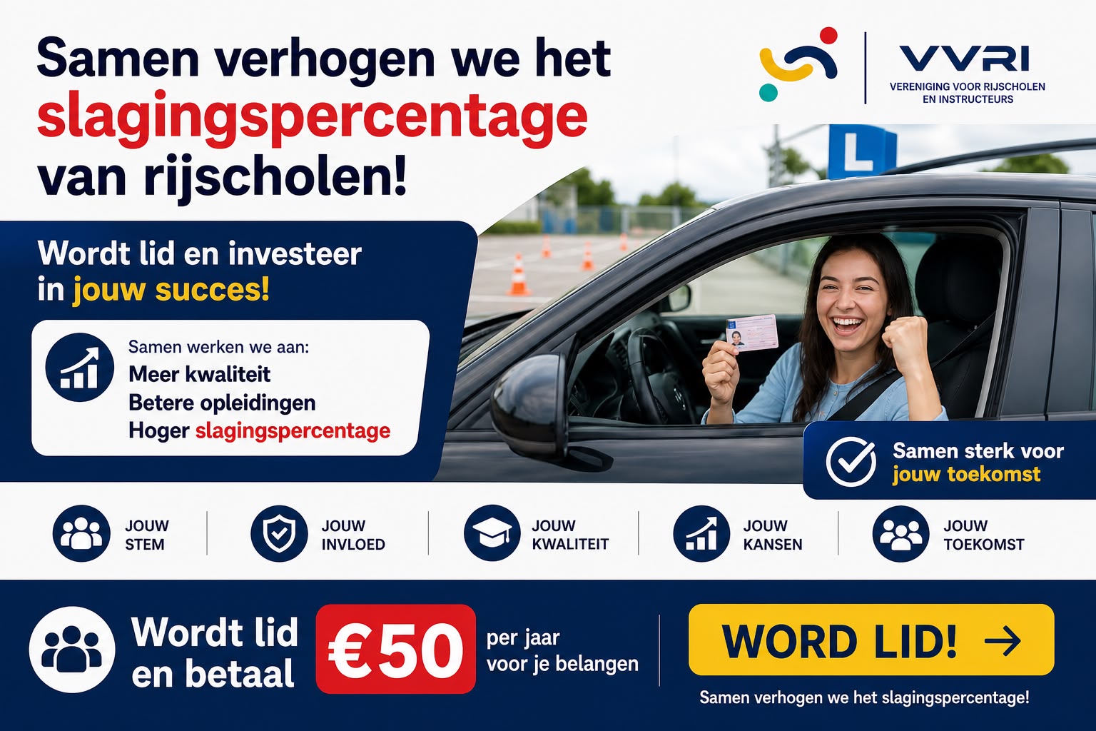 VVRI-oproep aan rijscholen om lid te worden: meer kwaliteit, betere opleidingen en een hoger slagingspercentage